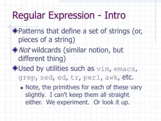 Regular Expression - Intro