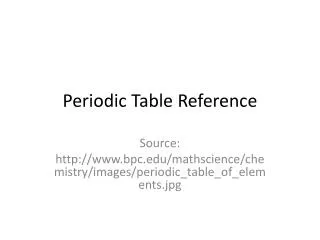 periodic table reference