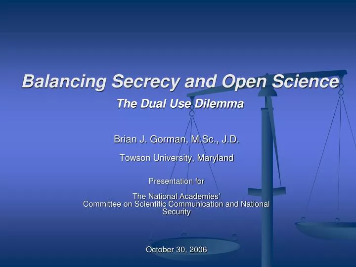 balancing secrecy and open science the dual use dilemma