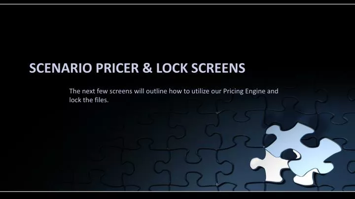 scenario pricer lock screens