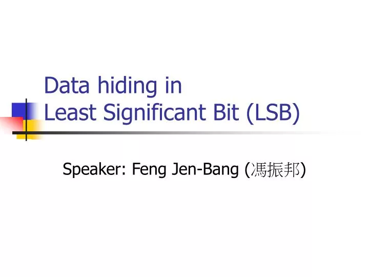 data hiding in least significant bit lsb