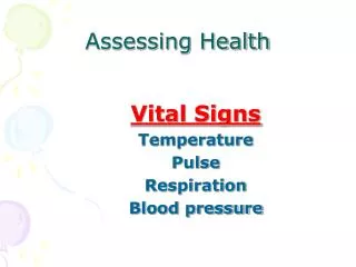 Assessing Health