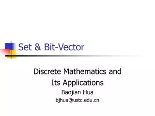 Set &amp; Bit-Vector