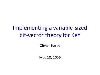 Implementing a variable-sized bit-vector theory for KeY