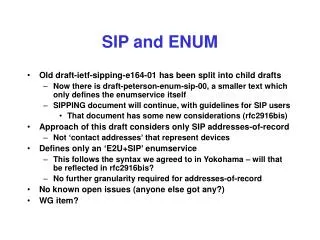 SIP and ENUM