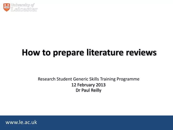how to prepare literature reviews
