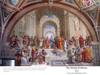 The School of Athens 1510-11 Fresco Vatican, Stanza della Segnatura, Rome