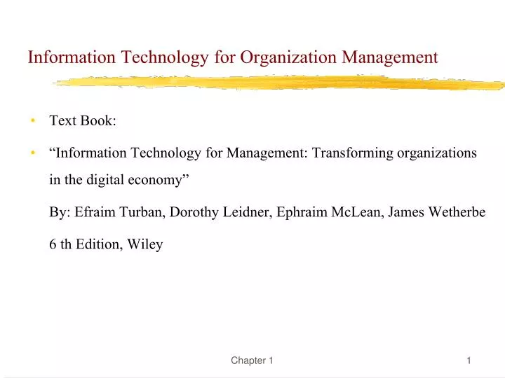 information technology for organization management