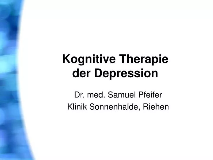 kognitive therapie der depression
