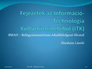 fejezetek az inform ci technol gia kult rt rt net b l itk