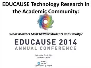 EDUCAUSE Technology Research in the Academic Community: