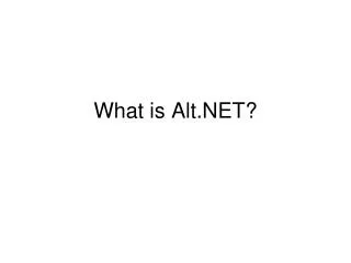 What is Alt.NET?
