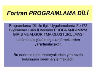 fortran programlama d l