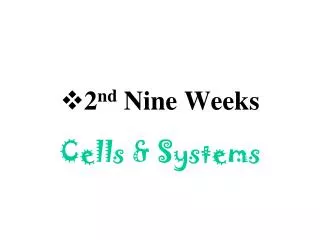 2 nd Nine Weeks