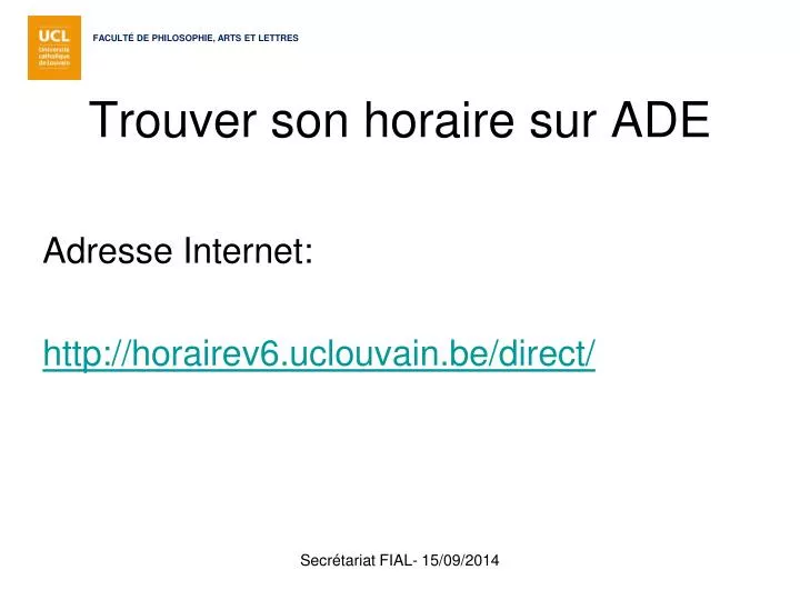 trouver son horaire sur ade