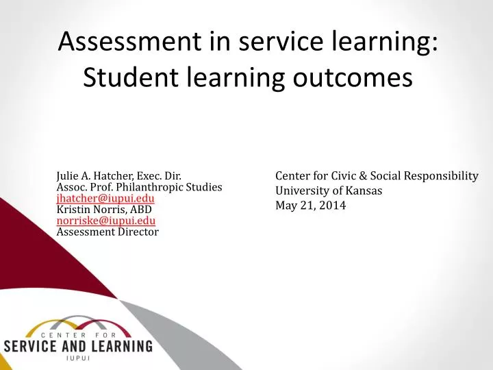 assessment in service learning student learning outcomes