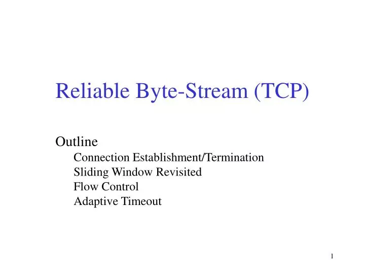 reliable byte stream tcp