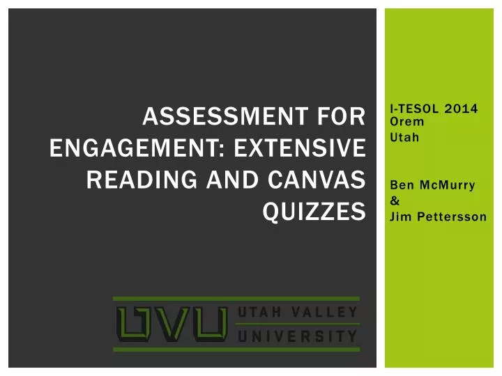 assessment for engagement extensive reading and canvas quizzes