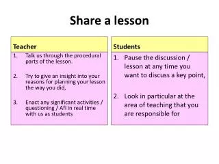 Share a lesson