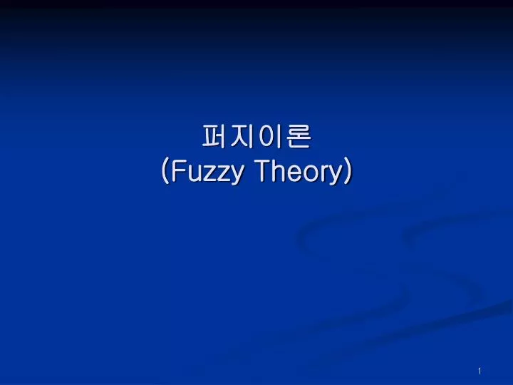 fuzzy theory