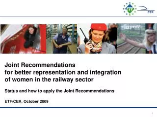 Joint Recommendations of the Social Partners for better representation of women in the sector