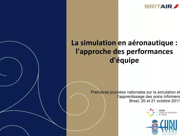 la simulation en a ronautique l approche des performances d quipe