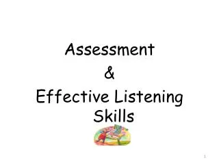 Assessment &amp; Effective Listening Skills