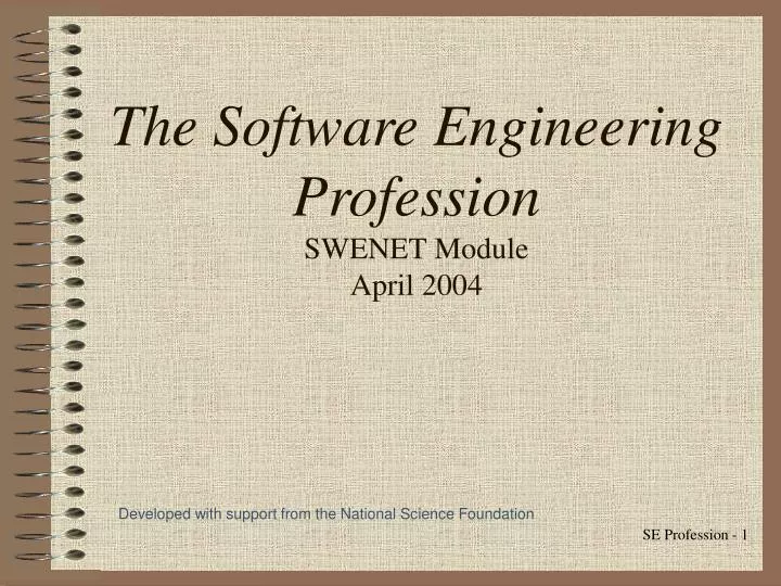 the software engineering profession swenet module april 2004