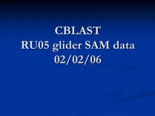 CBLAST RU05 glider SAM data 02/02/06