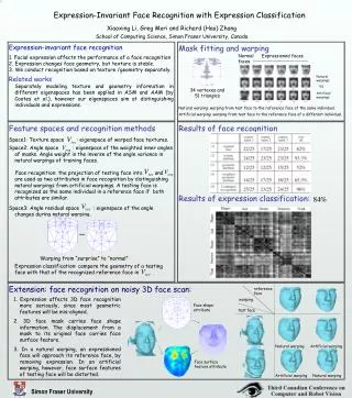 Feature spaces and recognition methods