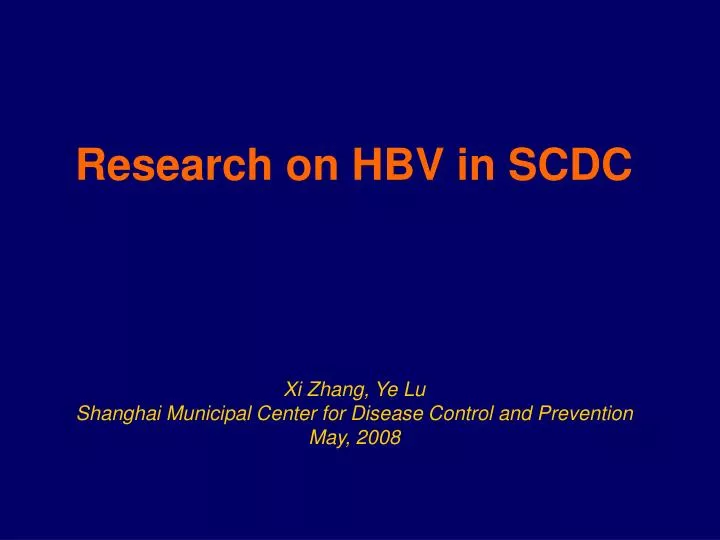 research on hbv in scdc
