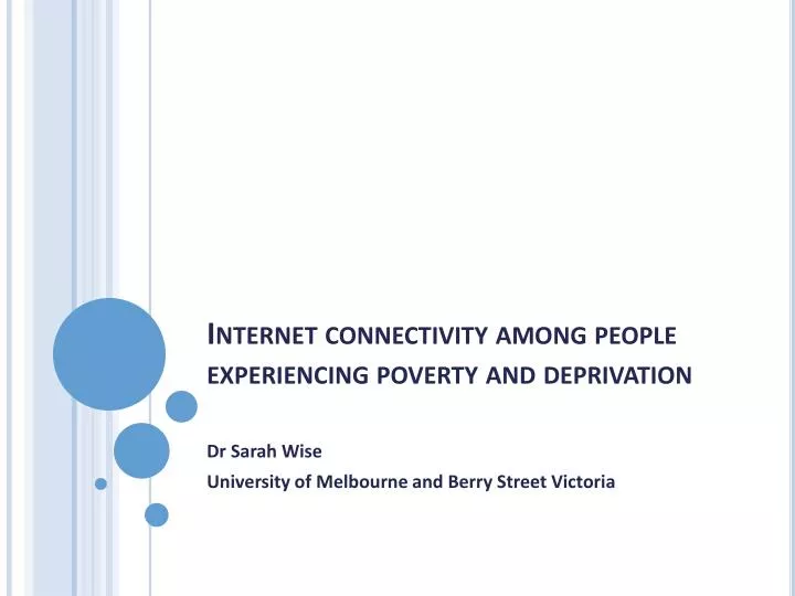 internet connectivity among people experiencing poverty and deprivation
