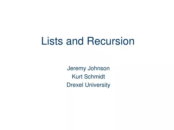 lists and recursion
