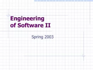 Engineering of Software II