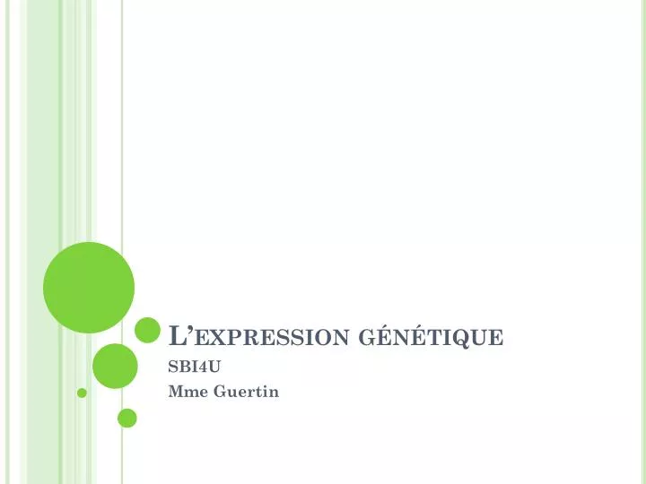 l expression g n tique