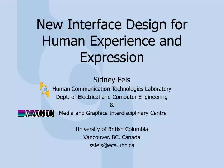 new interface design for human experience and expression
