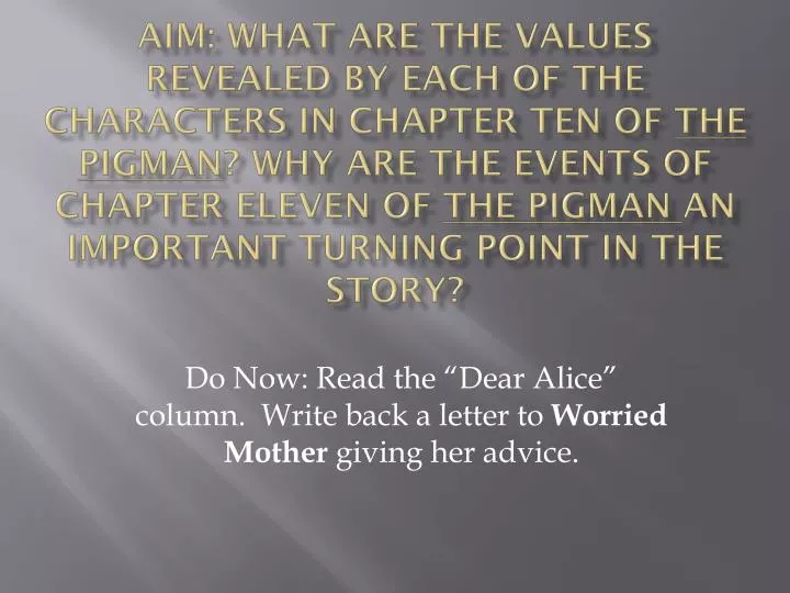 do now read the dear alice column write back a letter to worried mother giving her advice