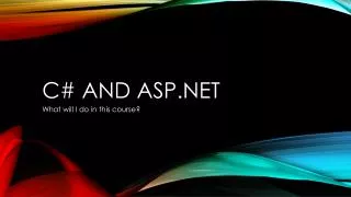 C# and ASP
