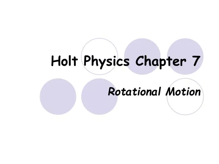 holt physics chapter 7