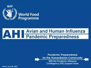 Avian and Human Influenza Pandemic Preparedness