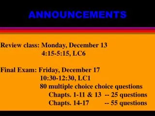 announcements