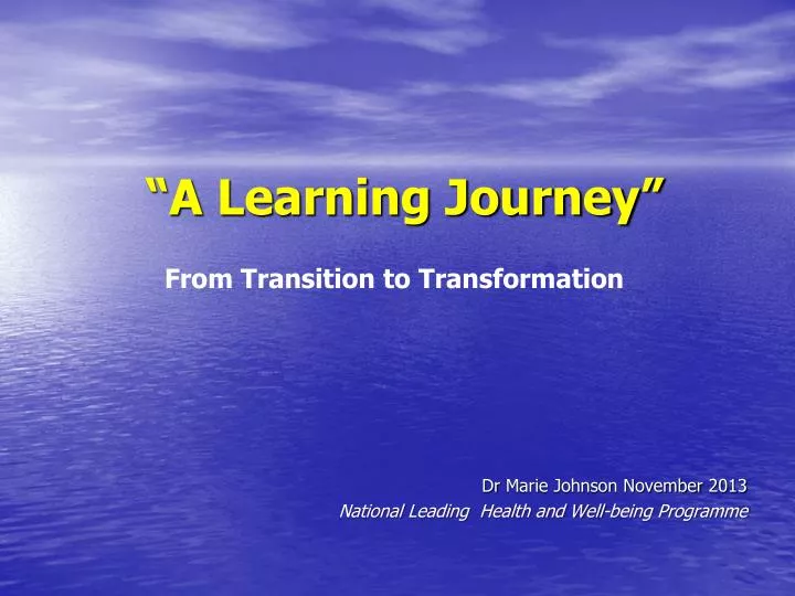 a learning journey