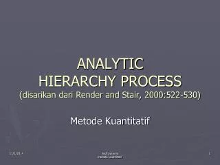 analytic hierarchy process disarikan dari render and stair 2000 522 530