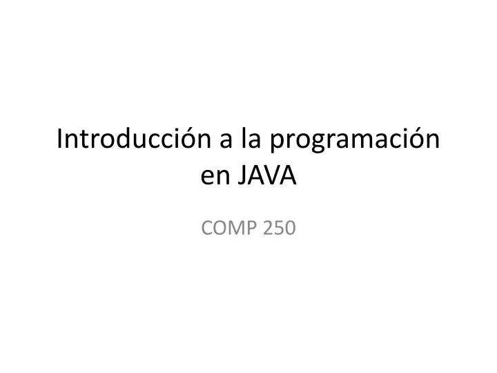 introducci n a la programaci n en java