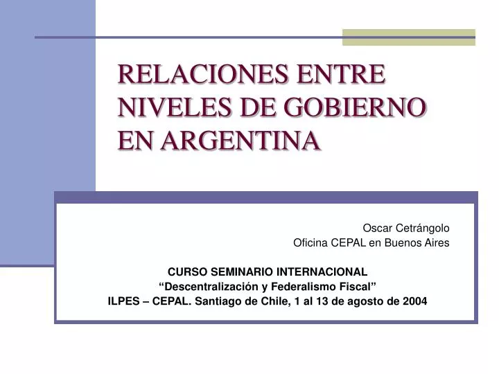 relaciones entre niveles de gobierno en argentina