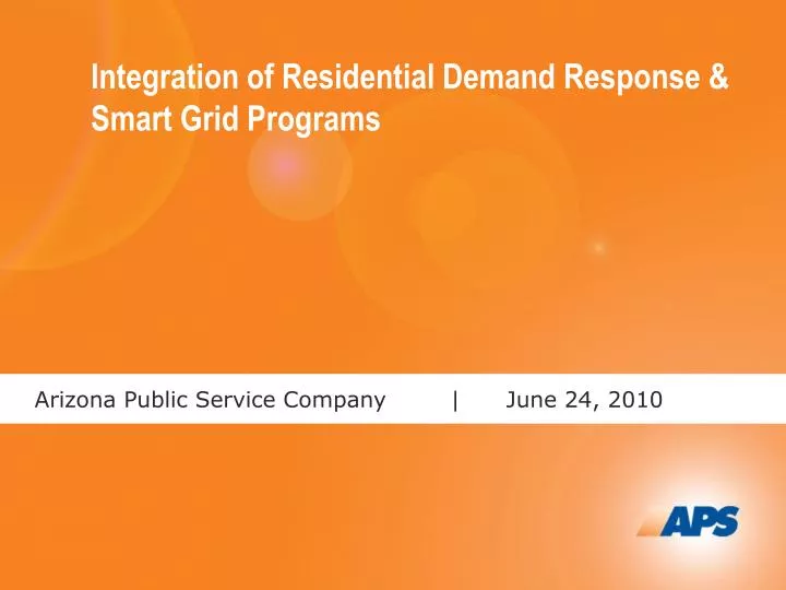 integration of residential demand response smart grid programs