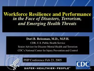 Dori B. Reissman, M.D., M.P.H. CDR, U.S. Public Health Service