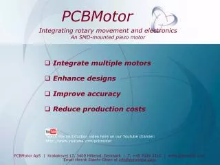 Integrating rotary movement and electronics An SMD-mounted piezo motor