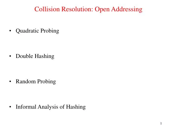 collision resolution open addressing