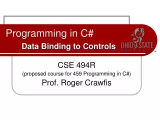Programming in C# Data Binding to Controls